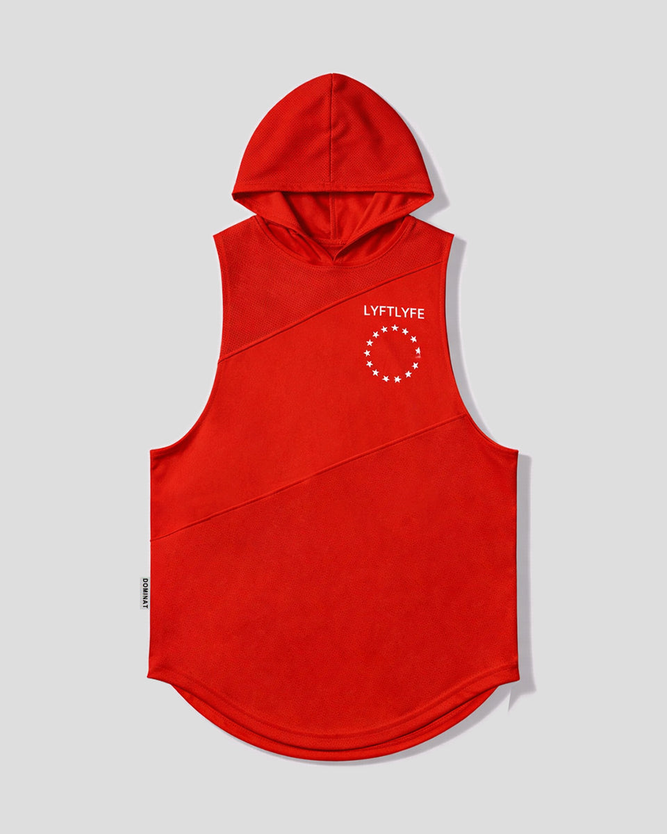 3 Panel Women's Sleeveless Hoodie - Red - LYFTLYFE APPAREL