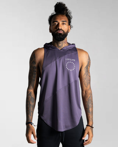 Men's sleeveless hoodie in purple