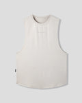 Beige sleeveless top on a light gray background