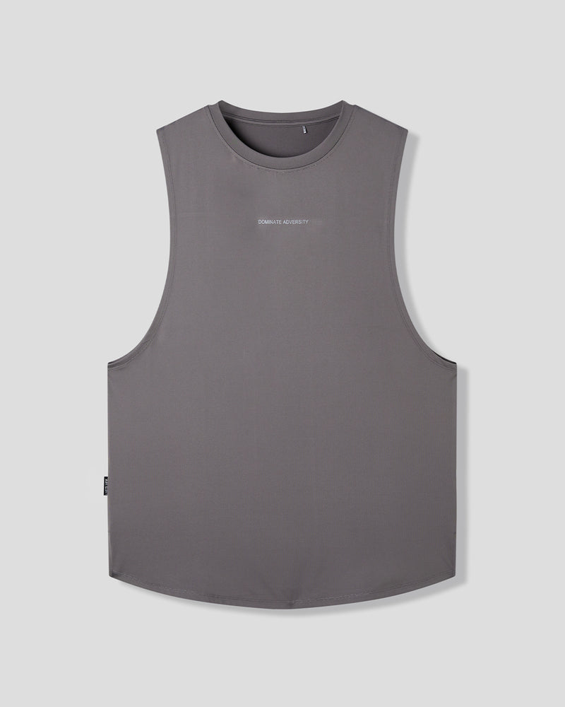 Gray sleeveless shirt on a light gray background