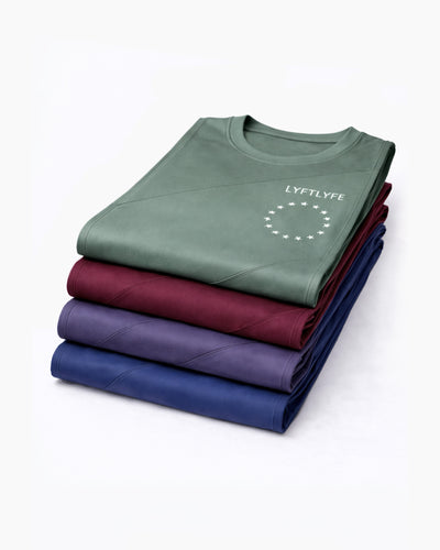 Folded men’s sleeveless training shirt 4 pack with lightweight performance fabric