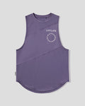 Purple sleeveless shirt with 'LYFTLYFE' logo on a light gray background