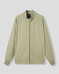 Light green jacket with a brand logo on a white background