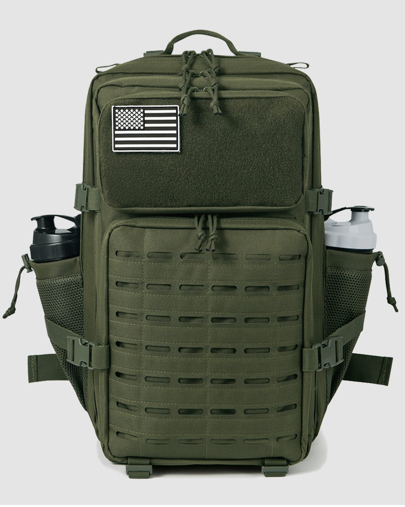 45L Tactical Backpack in army green with 2 side pockets