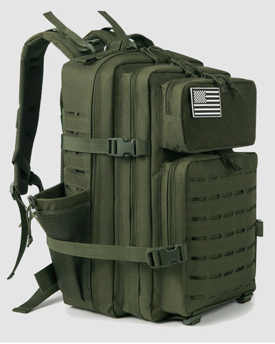 45L Tactical Backpack in army green with 2 side pockets