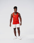 Athletic model in LYFTLYFE Power Stringer in red full shot.