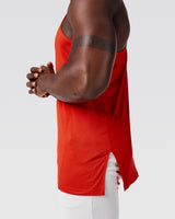 Red stringer mesh panel zoomed for airflow design.