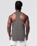 Racerback cut back view of Power Stringer tank in grey. 