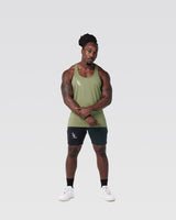 Athletic model in LYFTLYFE green Power Stringer full shot.