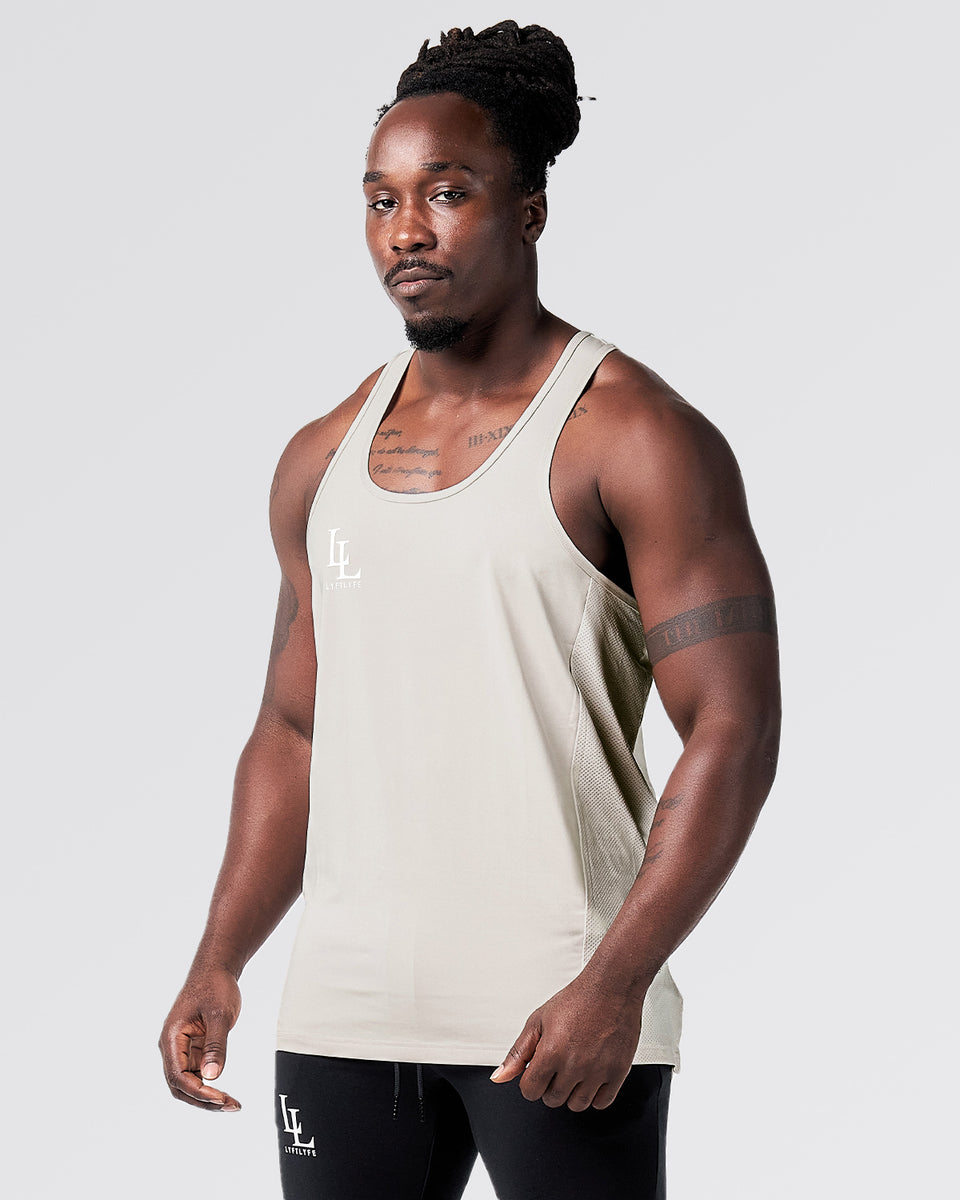 Power Gym Stringer - Off White - LYFTLYFE APPAREL