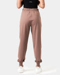 Back view of women’s Breathe Joggers in brown, showcasing a tapered design and thick waistband for a secure fit.