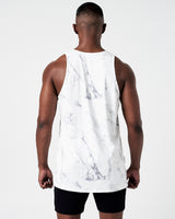 Back view of LYFTLYFE men’s white marble tank with odor control.