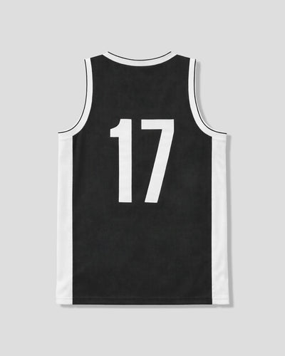 Black basketball jersey with 'LYFTLIFE APPAREL' and number '17' on a light gray background