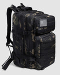 45L Tactical Backpack in black camo