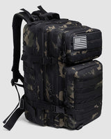 45L Tactical Backpack in black camo