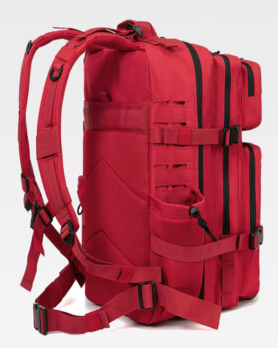 45L Tactical Backpack in red with 2 side pockets