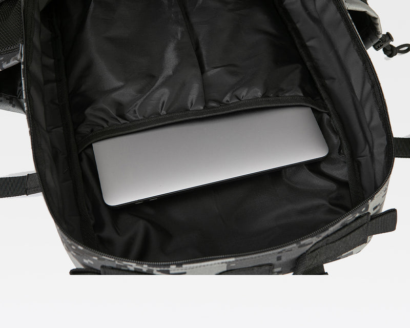 45L Tactical Backpack in black digital camo pattern