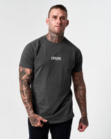 Contour Men’s T-Shirt in dark grey, featuring a soft, stretchable cotton blend and a sleek, athletic fit.