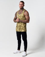 Confident stance in LYFTLYFE green gym stringer showcasing comfort and fit.