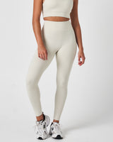 Front view of women’s Force Leggings in Vapor White, featuring high-waisted sculpting fit and buttery-soft finish.