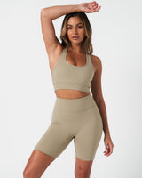 Force Bra in light green paired with matching shorts for a sleek and supportive fit.