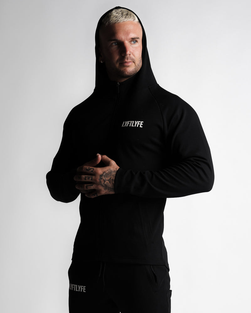 Gymshark Crest Sweatshirt Black Slim Fit Logo Crewneck Pullover  Bodybuilding M