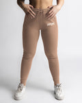 LYFTLYFE women’s joggers in taupe, shown from the front with athletic fit. 