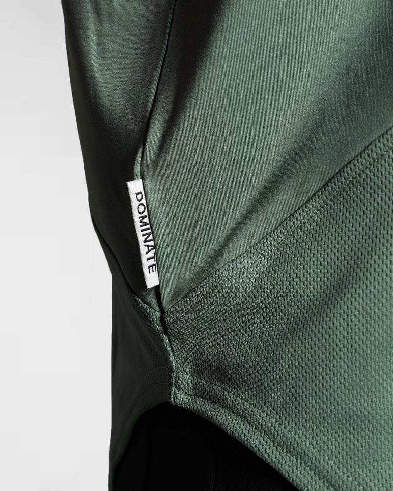 Men's sleeveless hoodie in Green colorway.