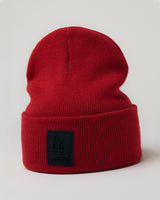 Vertical display of All-City toque in maroon color, highlighting LYFTLYFE’s rubberized logo.