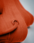 LYFTLYFE branded drawstring cap detail with looped cord on the red joggers. 

