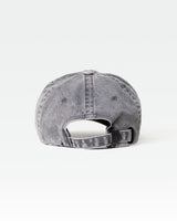 LYFTLYFE dad hat in washed grey with rear view of closure and stitched panels